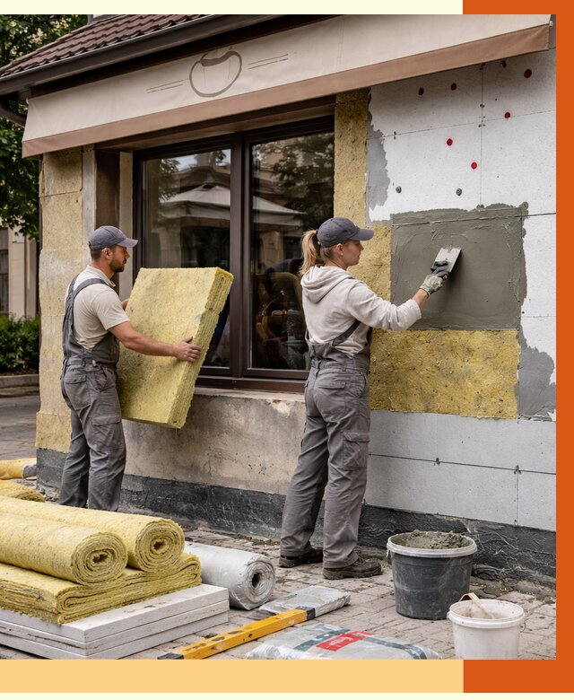 Утепление кафе в Бердске от 4373 руб/м2 — комплексно под ключ | ТепломастерБрд